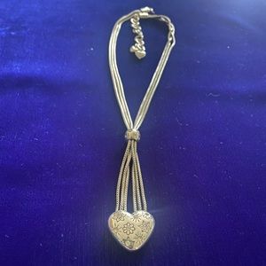 BRIGHTON Silver Pl 6 Strand Heart Necklace